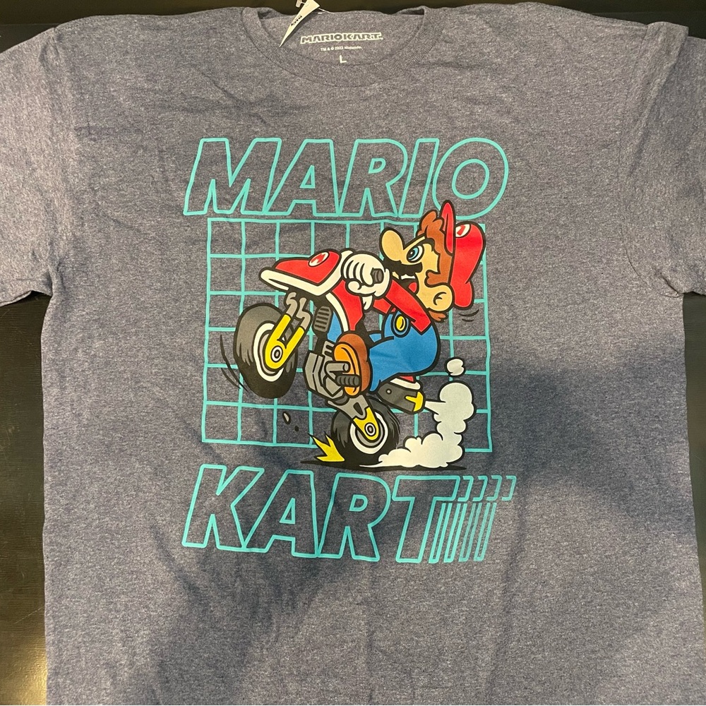 Blue Short Sleeve Mario Kart Tee NWT